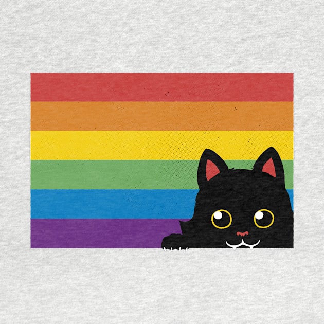 Peeking Cat Rainbow Pride Flag by Tobe Fonseca by Tobe_Fonseca